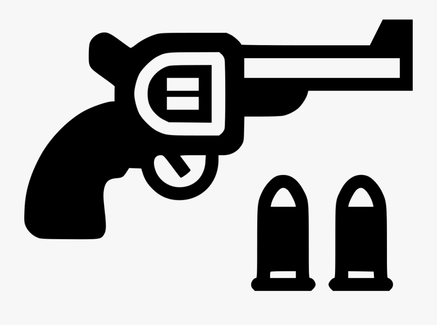 Colt Revolver Comments - Gun And Bullet Icon, Transparent Clipart