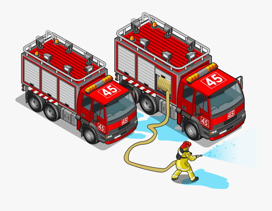Firemen Drawing Fire Truck - Papier Pompier, Transparent Clipart