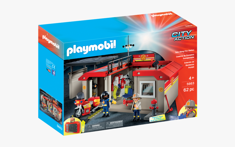 Playmobil 5663 Take Along Fire Station, Transparent Clipart
