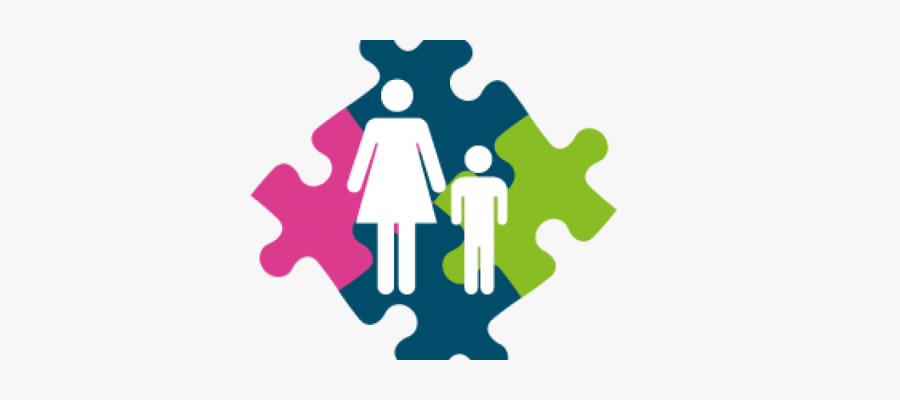 Jigsaw Graphic With Adult And Child Icons, Transparent Clipart