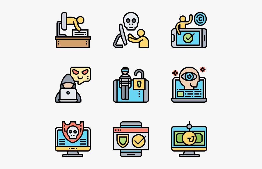 Cyber Robbery - Elaborate Icons, Transparent Clipart