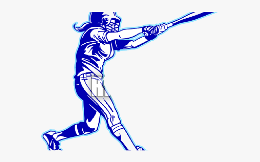 Softball Clipart Wallpaper Blink Girl Swinging Bat - Softball Player Swinging Clipart, Transparent Clipart