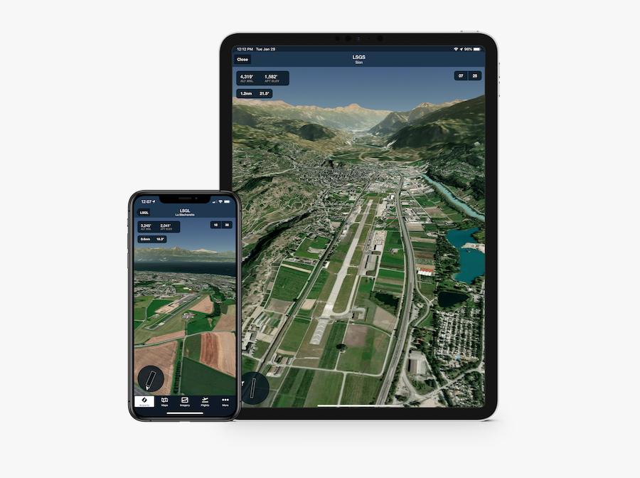 Foreflight App Shows Airport 3d Previews - Foreflight Airport 3d View, Transparent Clipart