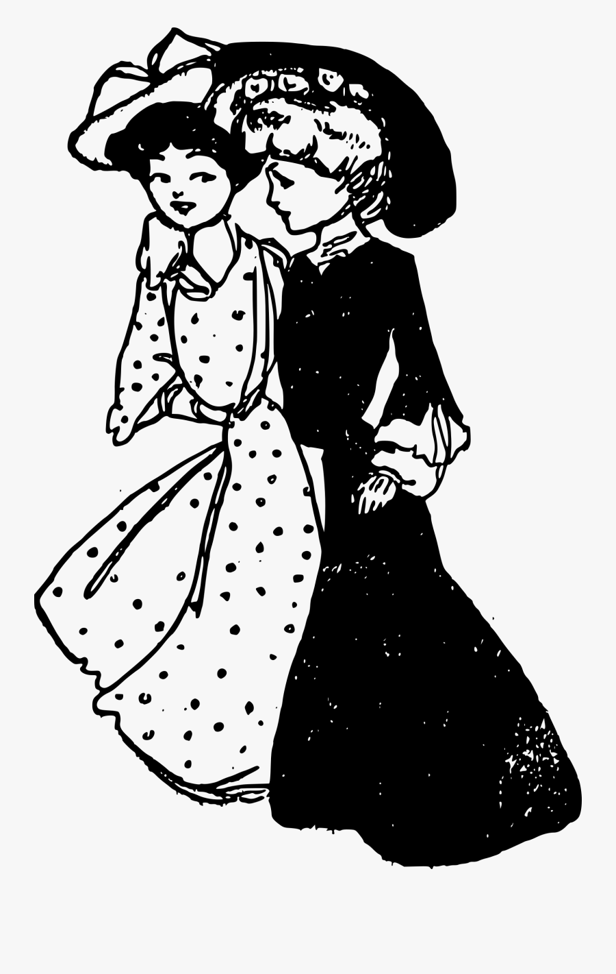 Clip Art Free Ladies Talk Big Image Png - Black And White Clipart Garments, Transparent Clipart