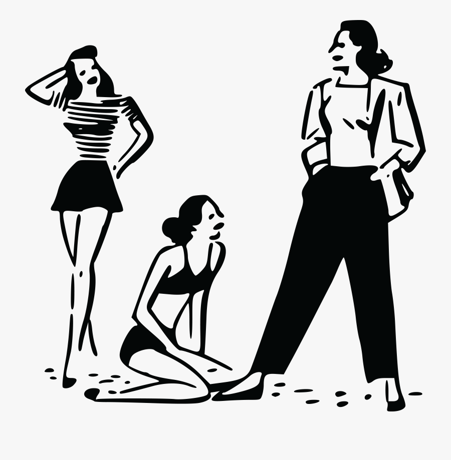Clipart Woman Clipart - Transparent Graphics Retro Women, Transparent Clipart