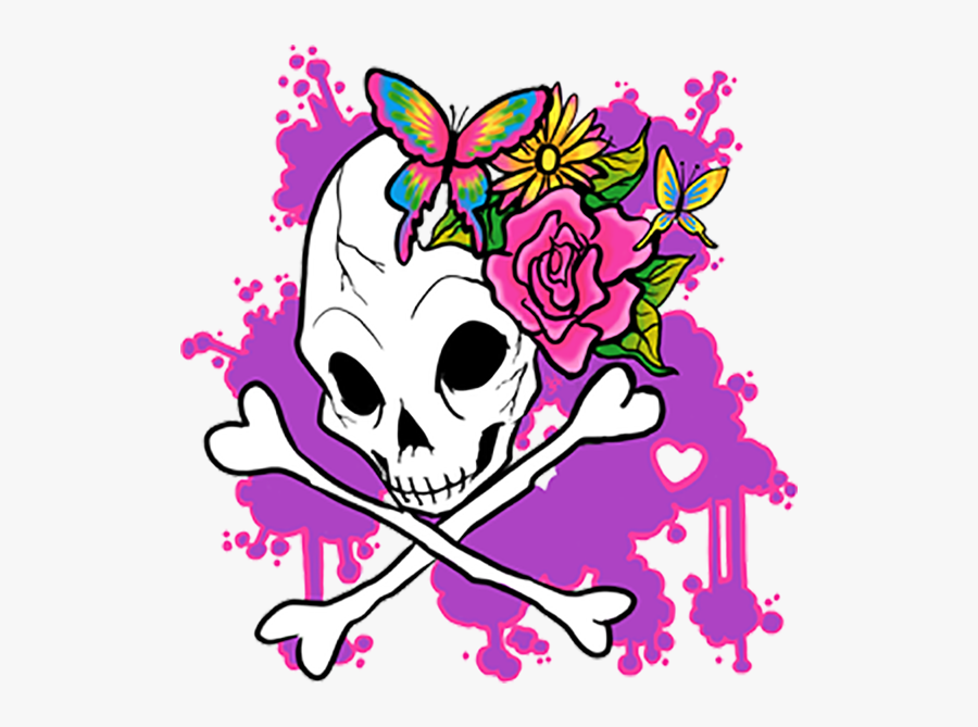 Technicolor Skull Splatter Dia De Los Muertos Skull - Illustration, Transparent Clipart