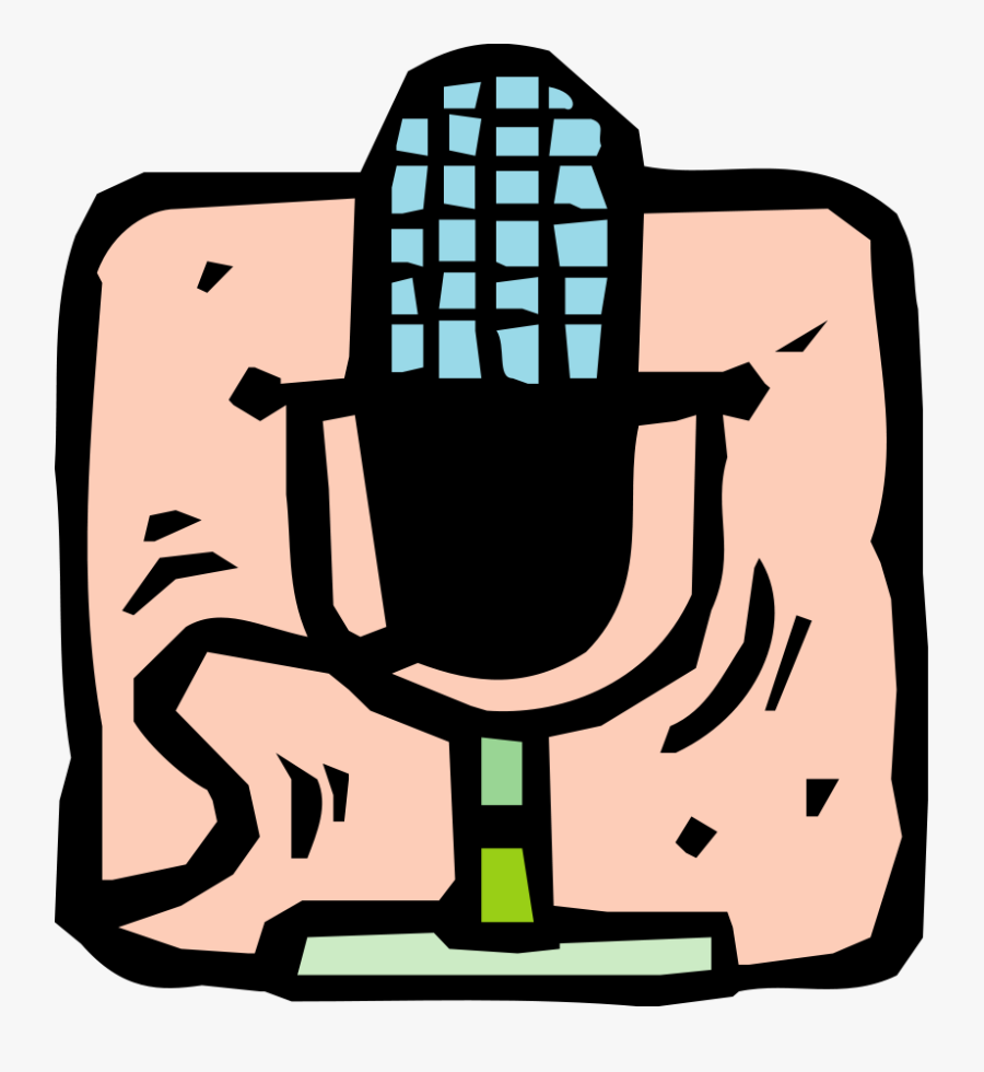 Microphone Clipart, Vector Clip Art Online, Royalty - Micrófono En La Radio Dibujos, Transparent Clipart