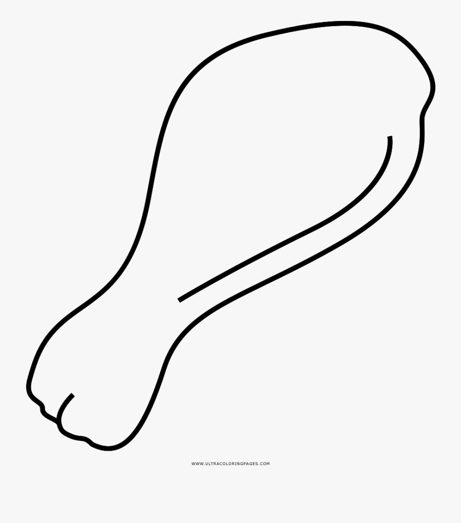 Chicken Leg Coloring Page - Para Dibujar La Pierna De Pollo, Transparent Clipart