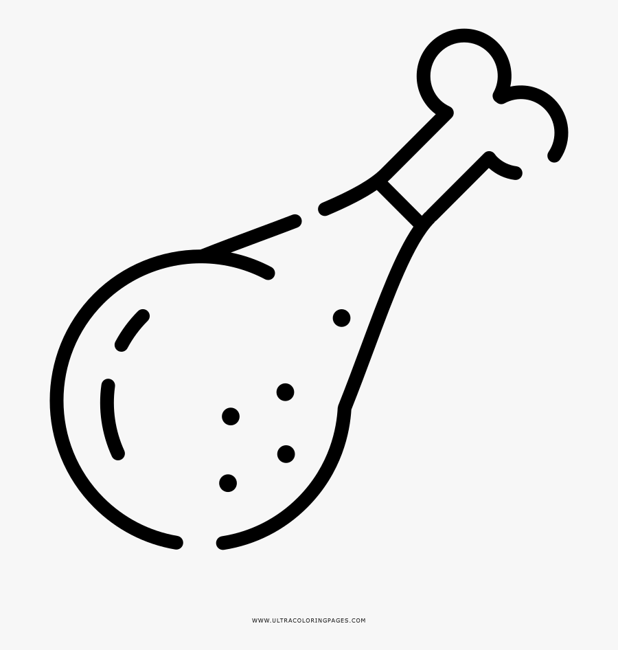 Chicken Leg Coloring Page - Carne Dibujo, Transparent Clipart