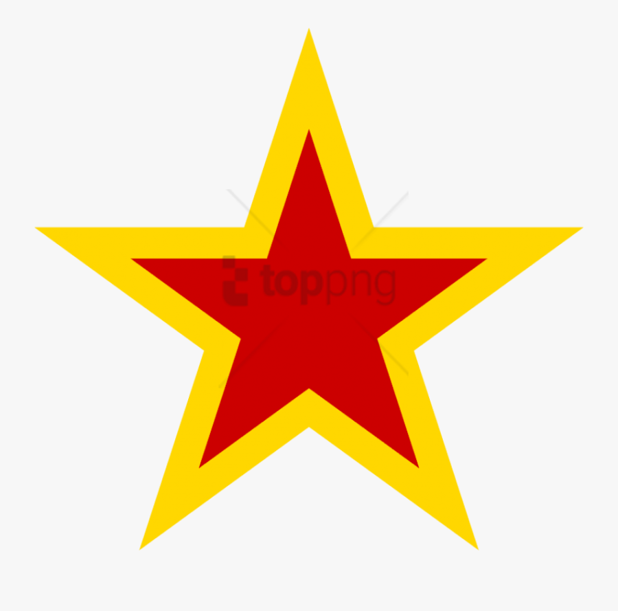 Urss Aviation Yellow Bordered Red Star - Red Star With Yellow Outline, Transparent Clipart