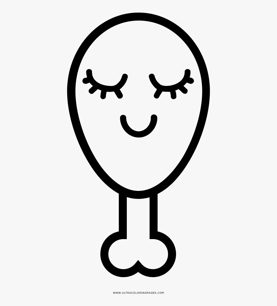 Pretty Chicken Leg Coloring Page - Line Art, Transparent Clipart