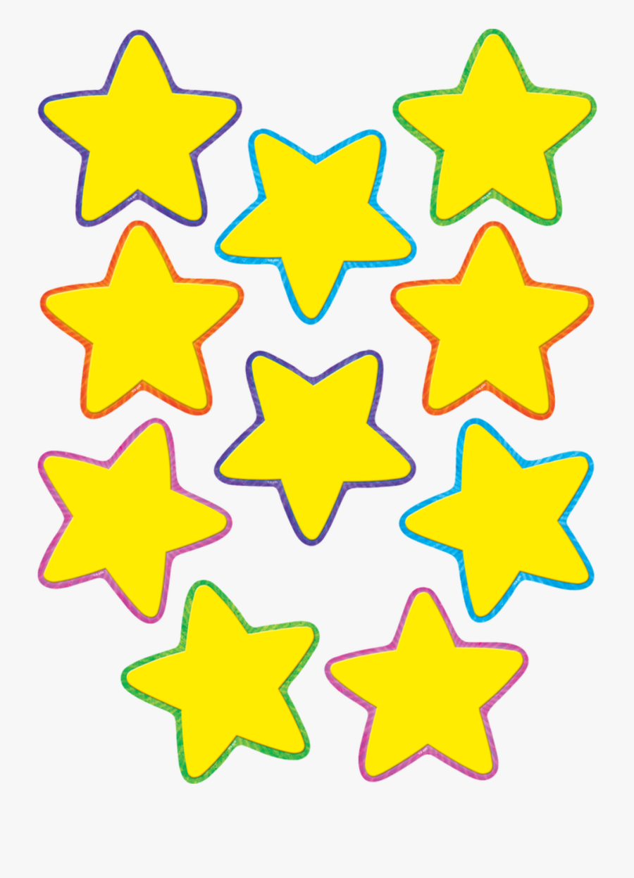 Yellow Stars Accents - Yellow Star Template Printable, Transparent Clipart