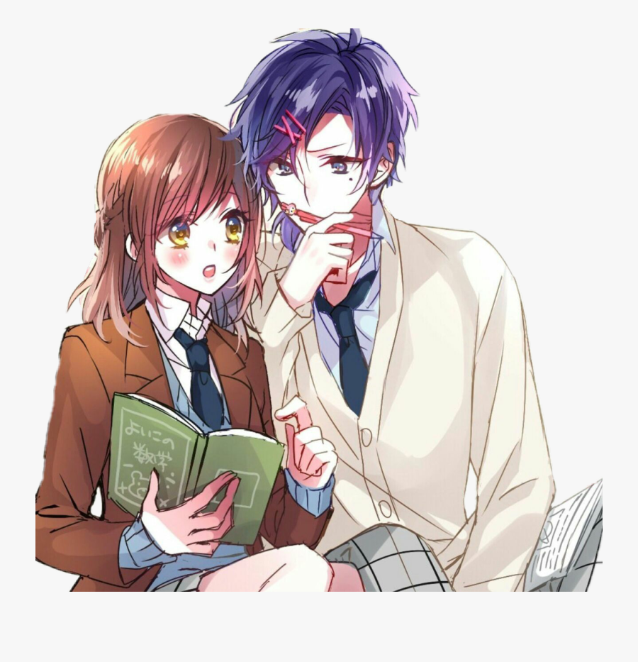 #cute #anime #kawaii #couple #romantic #boy #girl #boyfriend - Romantic Cute Anime Girl And Boy, Transparent Clipart