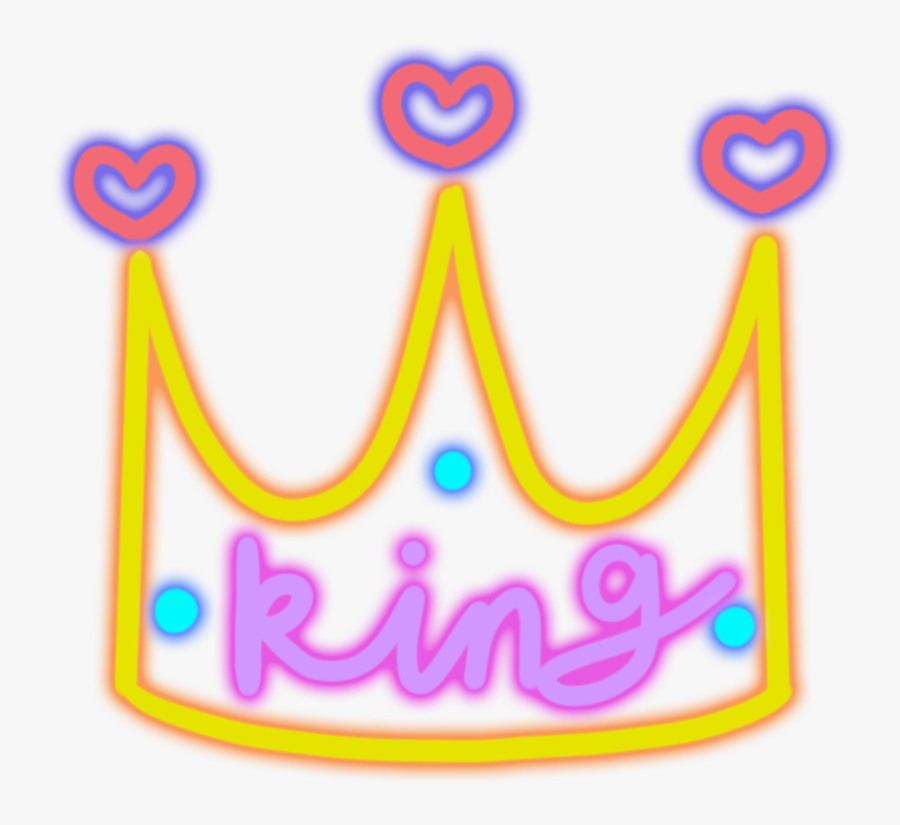 Crown King Love Heart Neon Neonlight Lighting Cute - Heart, Transparent Clipart