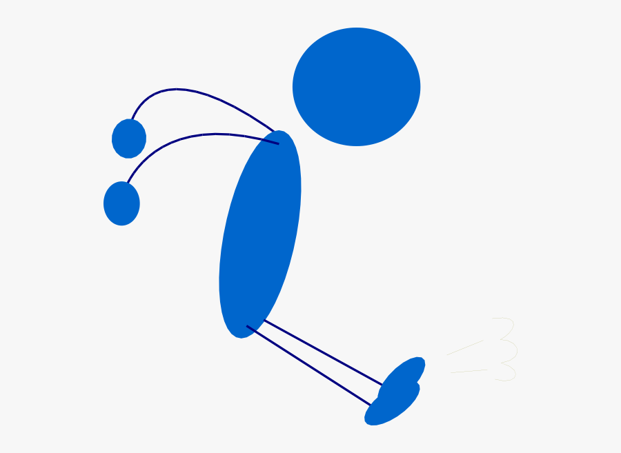 Landing Blue Stick Man Svg Clip Arts - Stick Man Jumping, Transparent Clipart