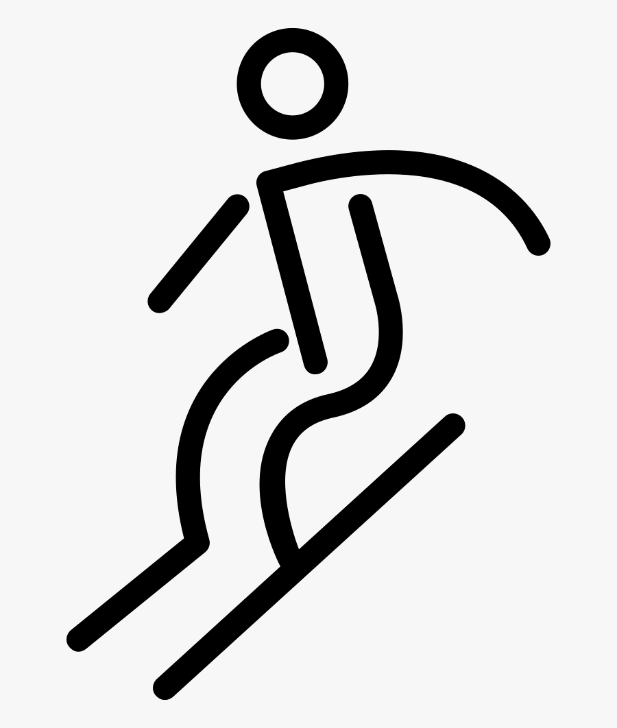 Skiing Stick Man, Transparent Clipart