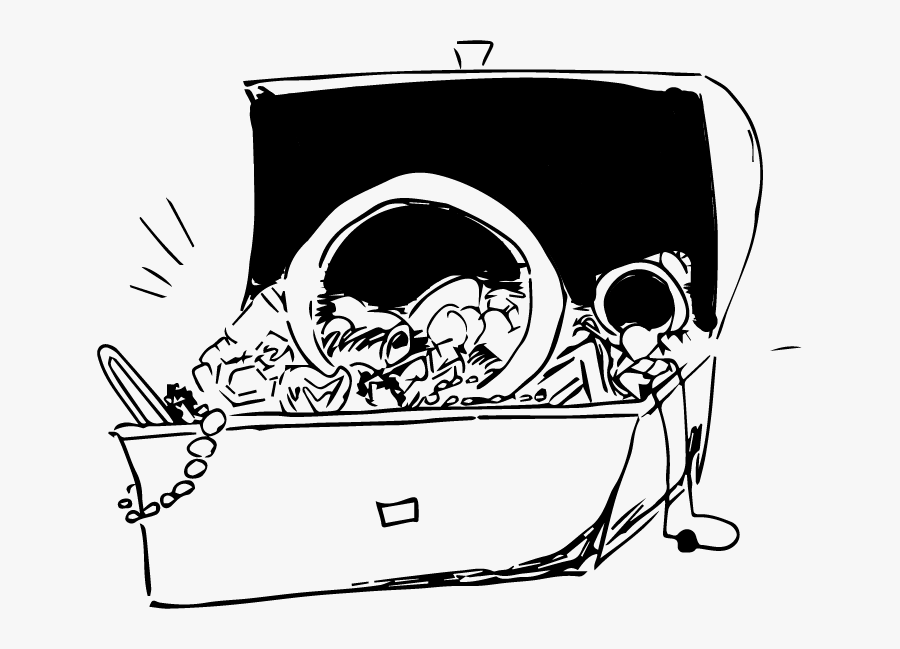 Book Illustration Of A Chest Containing The Kara - Cartoon, Transparent Clipart