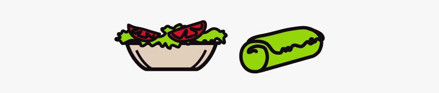 Animated Image Of Veggie Wrap And A Salad, Transparent Clipart