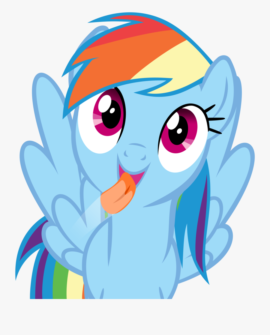 Rainbow Dash Licking Screen, Transparent Clipart