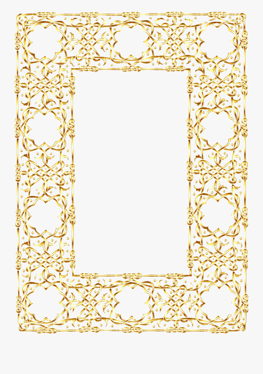Gold Ornate Geometric Frame 2 No Background Clip Arts - Frames With No Background, Transparent Clipart