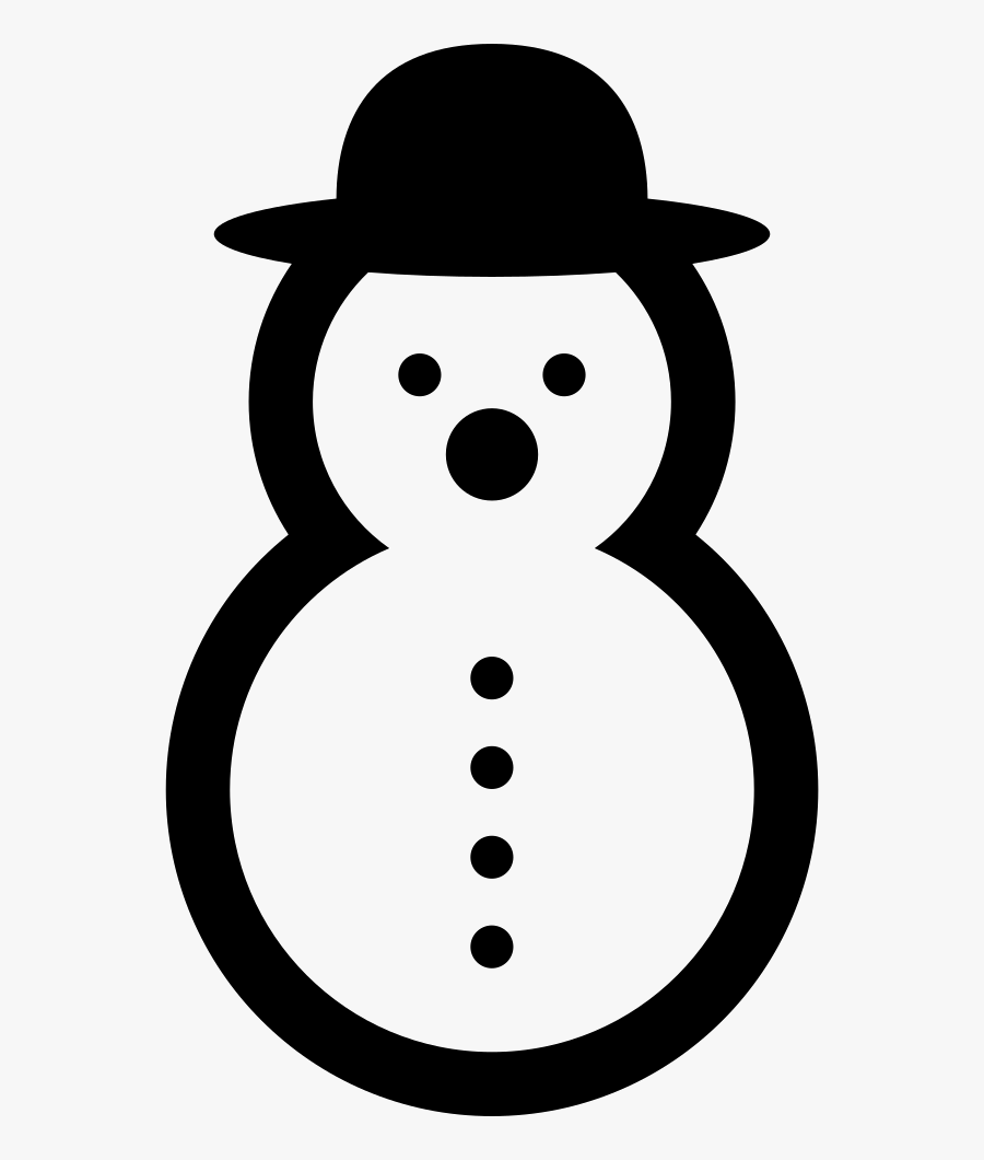 Snowman Of Rounded Shape With Rounded Hat - Silhueta Boneco De Neve, Transparent Clipart
