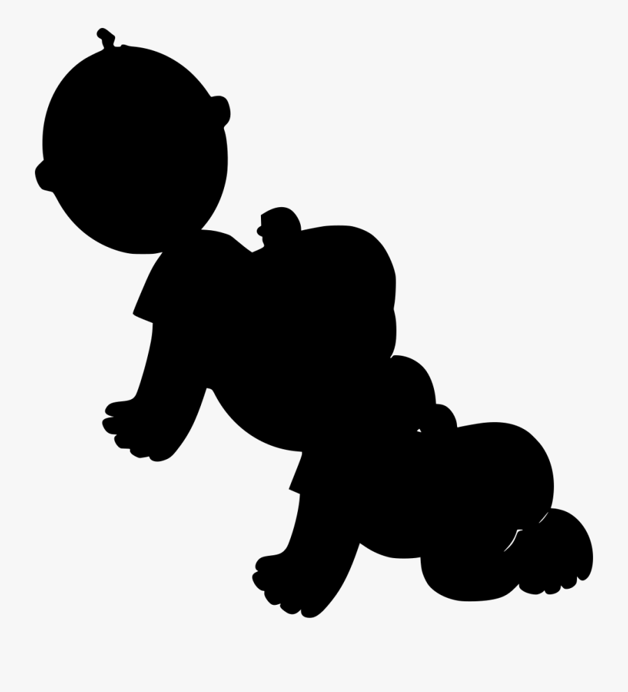 Silhouette Baby Vector Png, Transparent Clipart