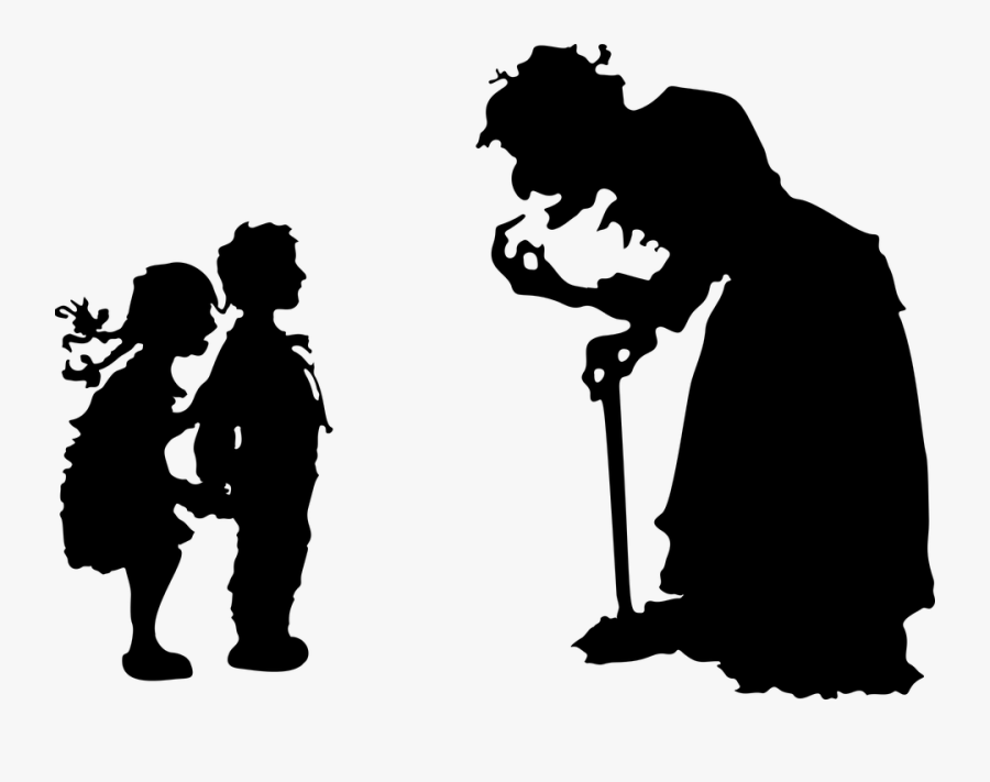 Witch, Woman, Silhouette, Hansel, Gretel, Children - Hansel And Gretel Shadow, Transparent Clipart
