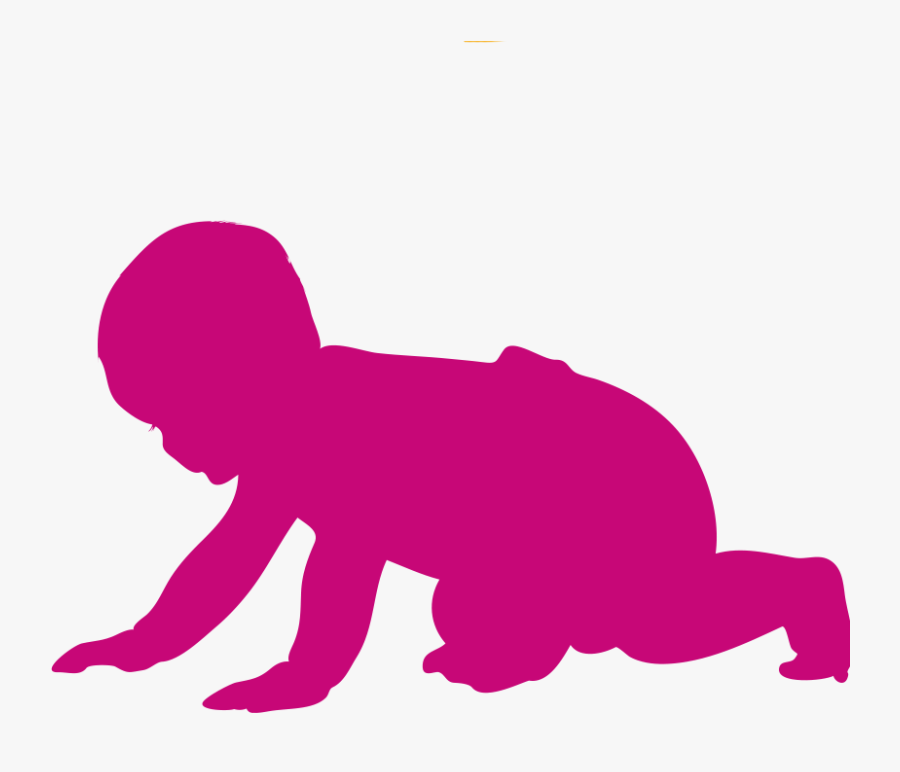 Crawling Baby Silhouette, Transparent Clipart