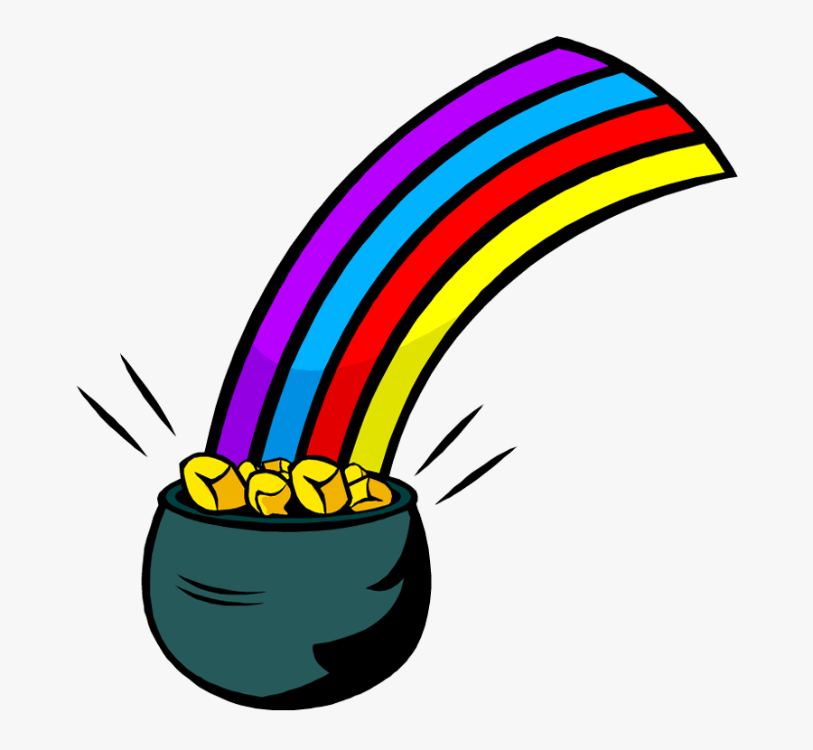 Luck Clip Art - Rainbow With A Pot, Transparent Clipart