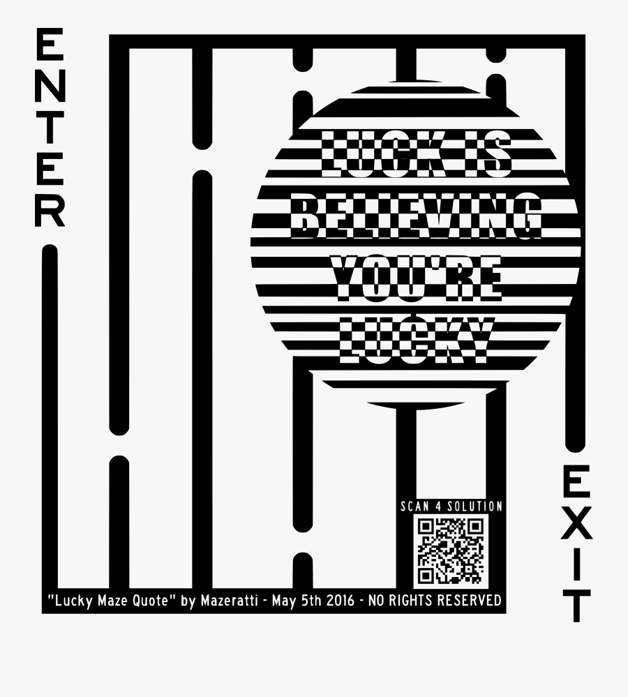 Lucky Maze Quote Clip Arts - Poster, Transparent Clipart