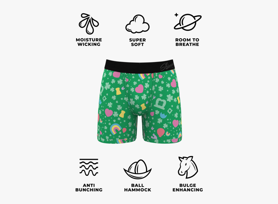 Men"s Green St - Lucky Charms Boxer, Transparent Clipart
