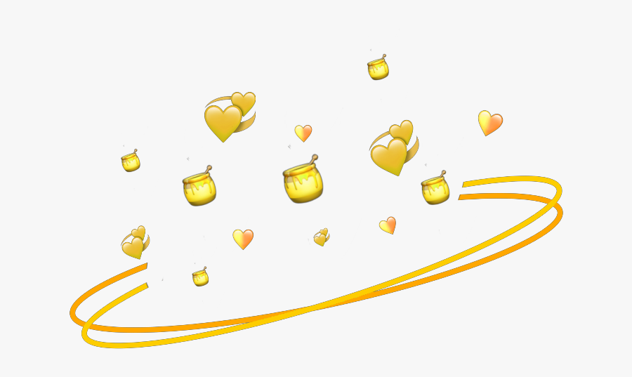 #halo #yellow #orange #ombre #heart #honey #twohearts, Transparent Clipart