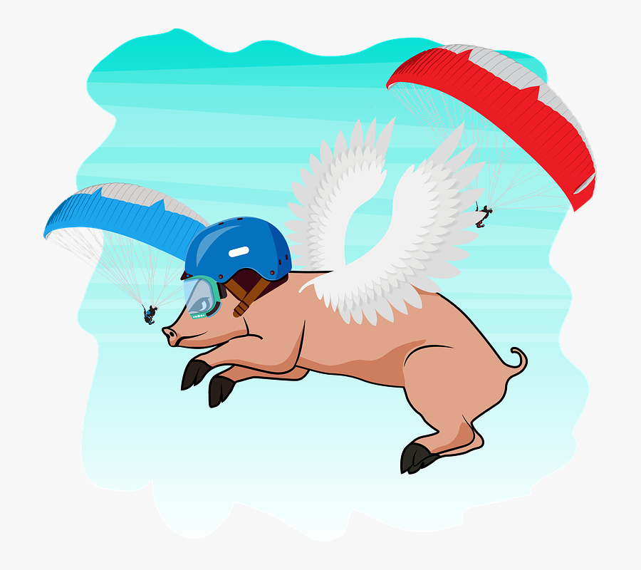 Flying, Pig, Paragliding - Paragliding, Transparent Clipart