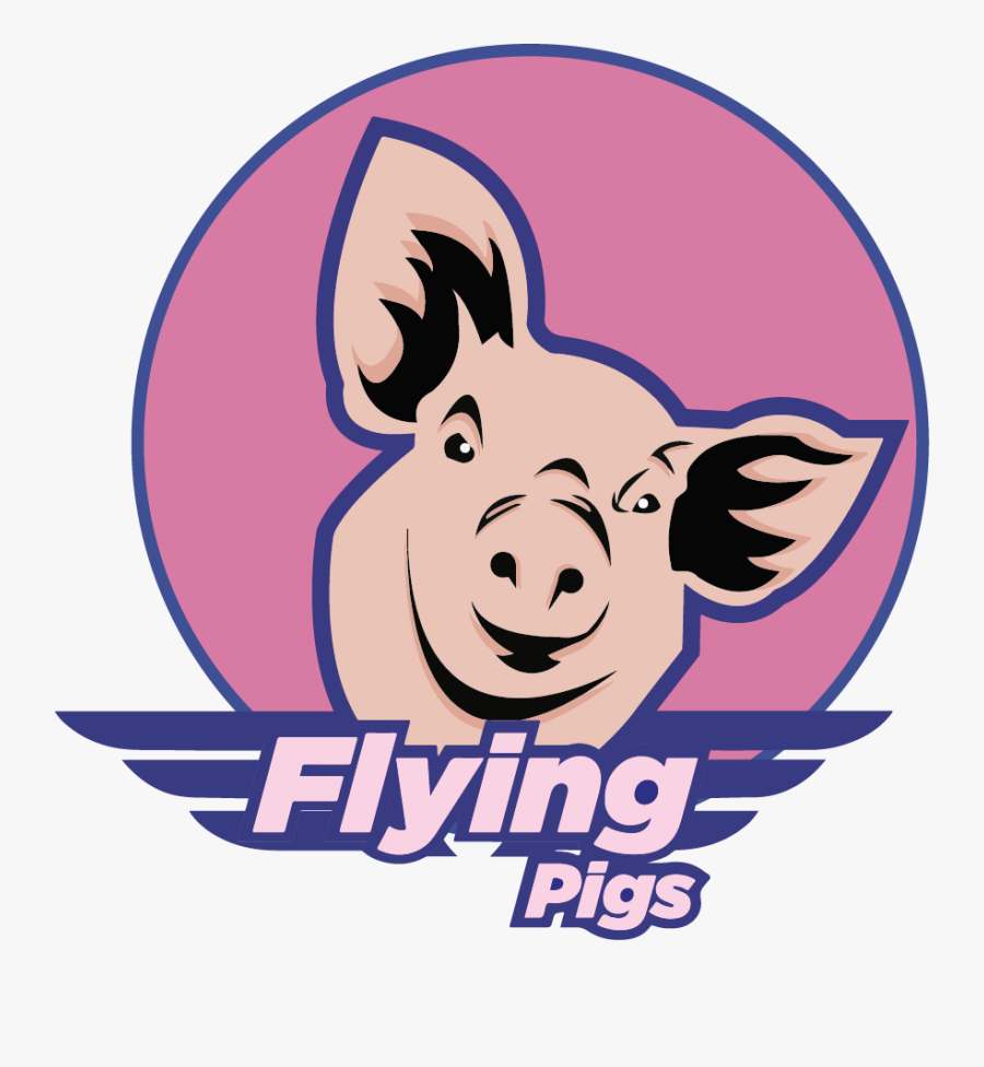 Flying Pigs - Cartoon, Transparent Clipart