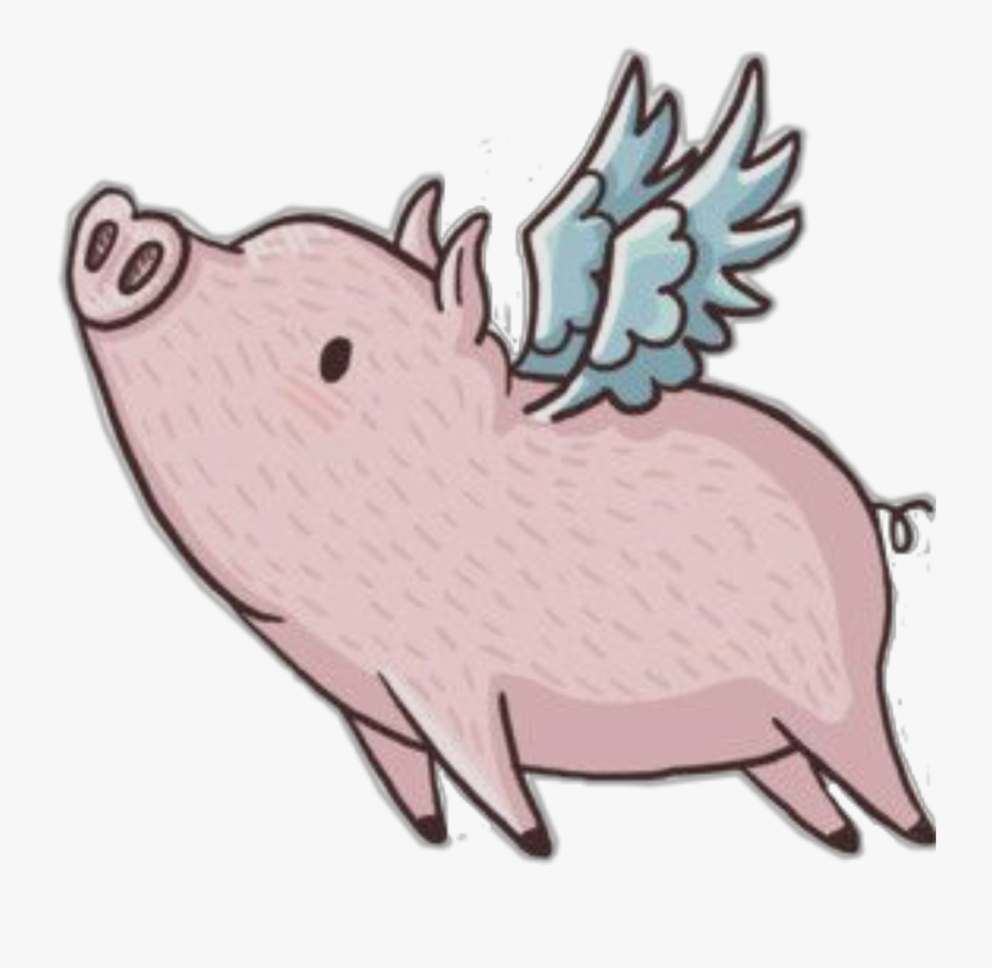 #pig #flying #freetoedit - Pig With Wings Clipart, Transparent Clipart