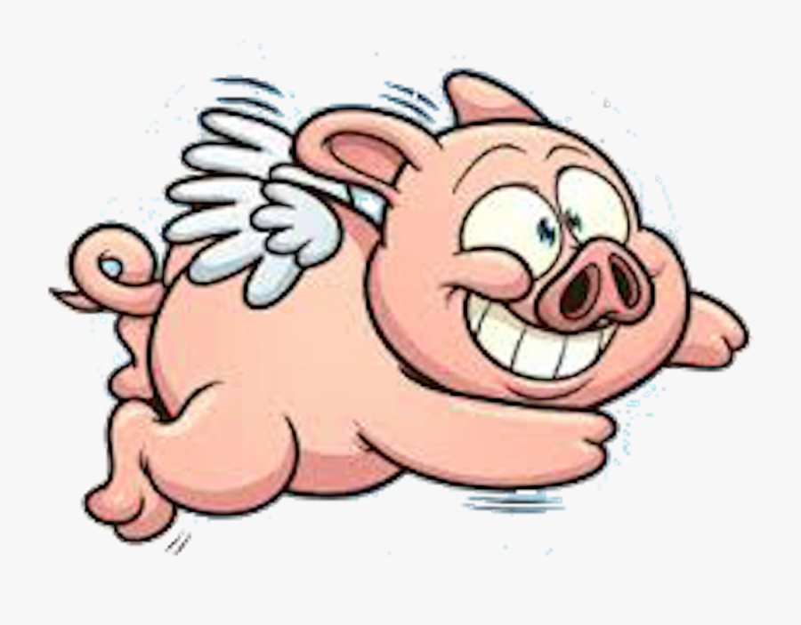 Flying Pig Icon, Transparent Clipart
