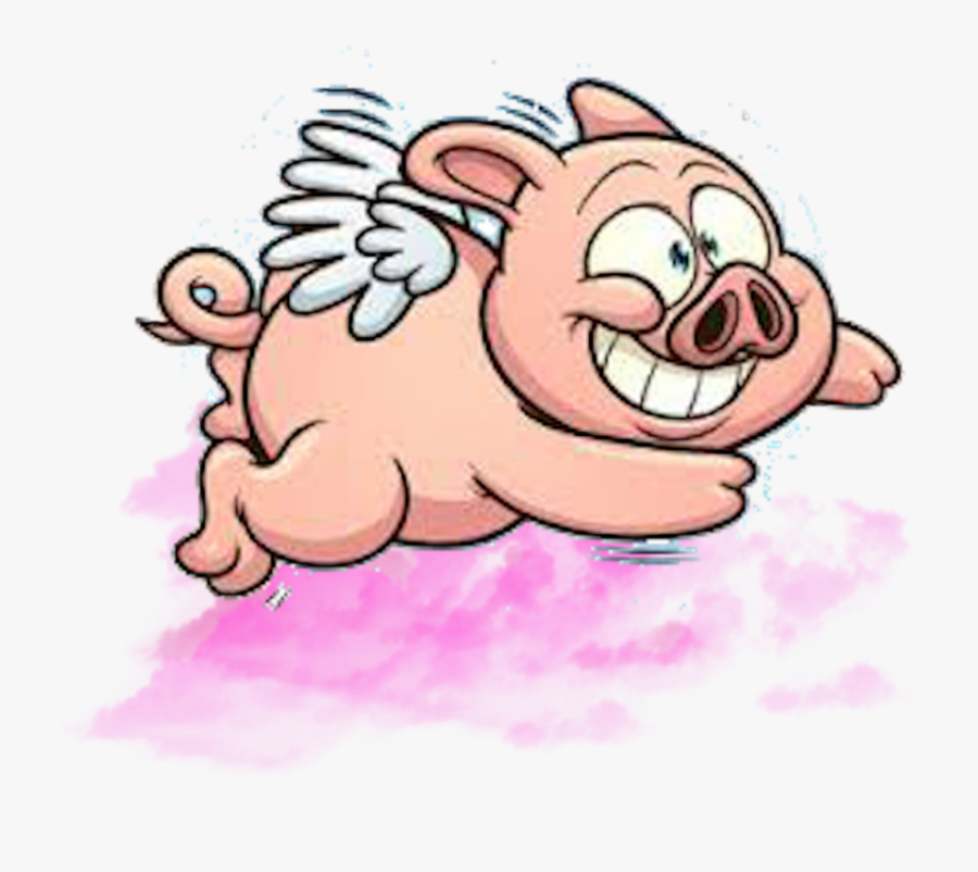 #mq #pink #pig #flying #clouds, Transparent Clipart