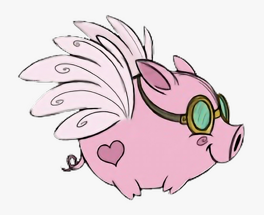 #pig #flyingpig #freetoedit - Cute Flying Pig Drawing, Transparent Clipart