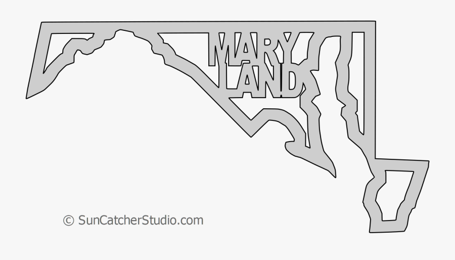 Clip Art Maryland State Outline - Line Art, Transparent Clipart