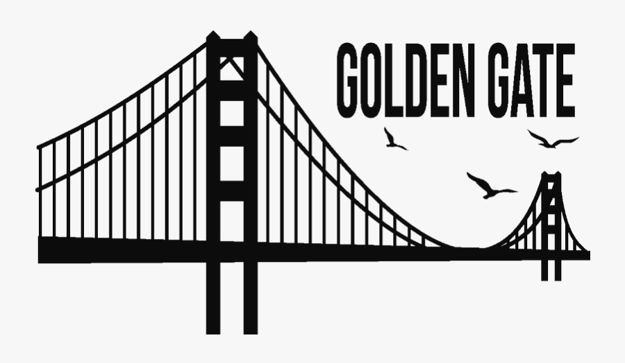 Golden Gate Bridge Sticker Silhouette - Golden Gate Bridge Silhouette Png, Transparent Clipart