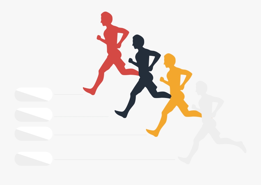 The Color Run Running Silhouette - Motivational Art Work, Transparent Clipart