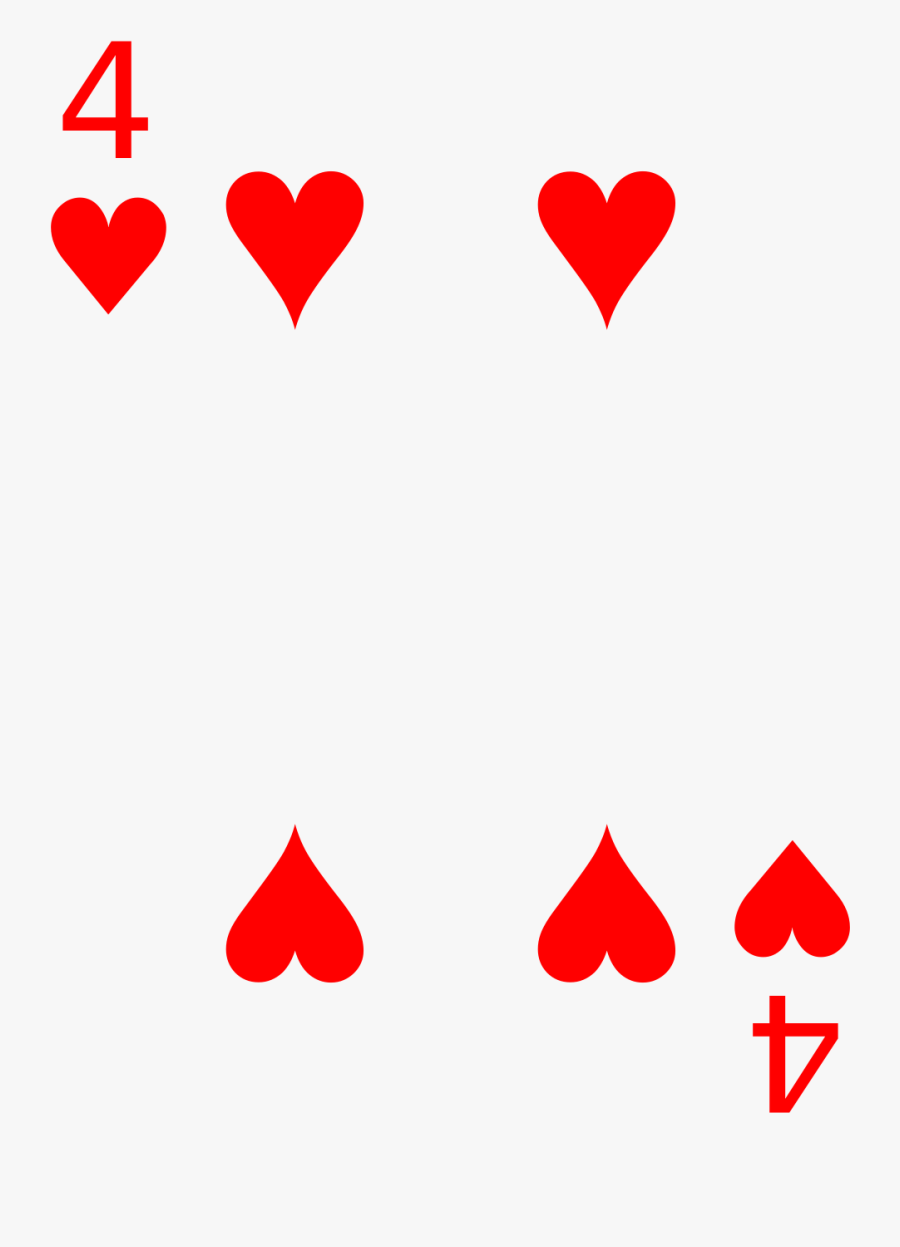File Cards Heart Svg - Four Of Diamonds Card, Transparent Clipart