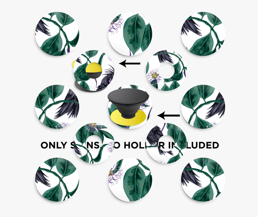 Flowers & Cockatoo Skin Phone Holder - Emblem, Transparent Clipart