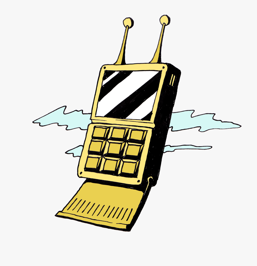 Mobile Phone With Flip Down Keypad Illustration - Mobile Phone, Transparent Clipart