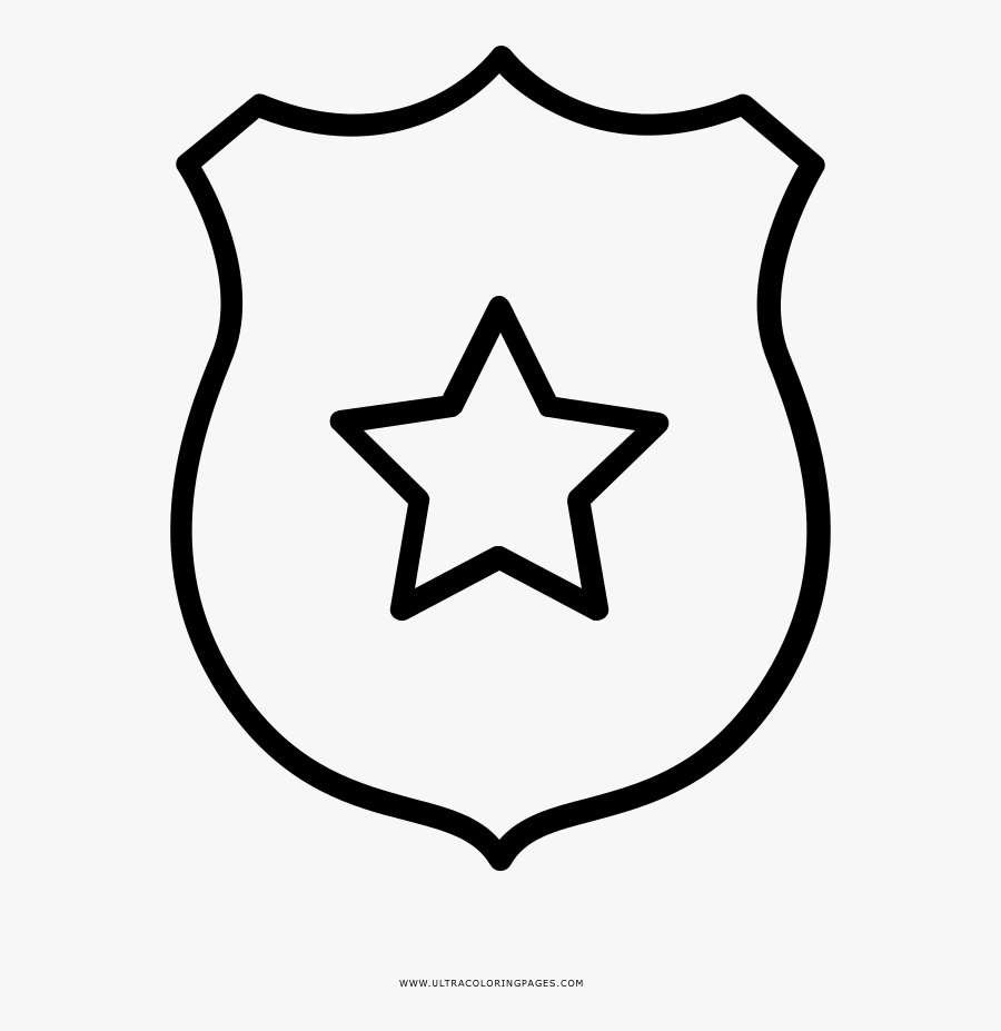 Sheriff Badge Coloring Page - Como Dibujar El Escudo Del Capitan America, Transparent Clipart
