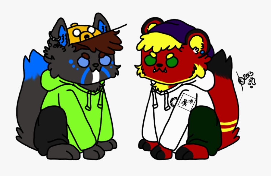 Chibi Wolf And Weasel - Cartoon, Transparent Clipart