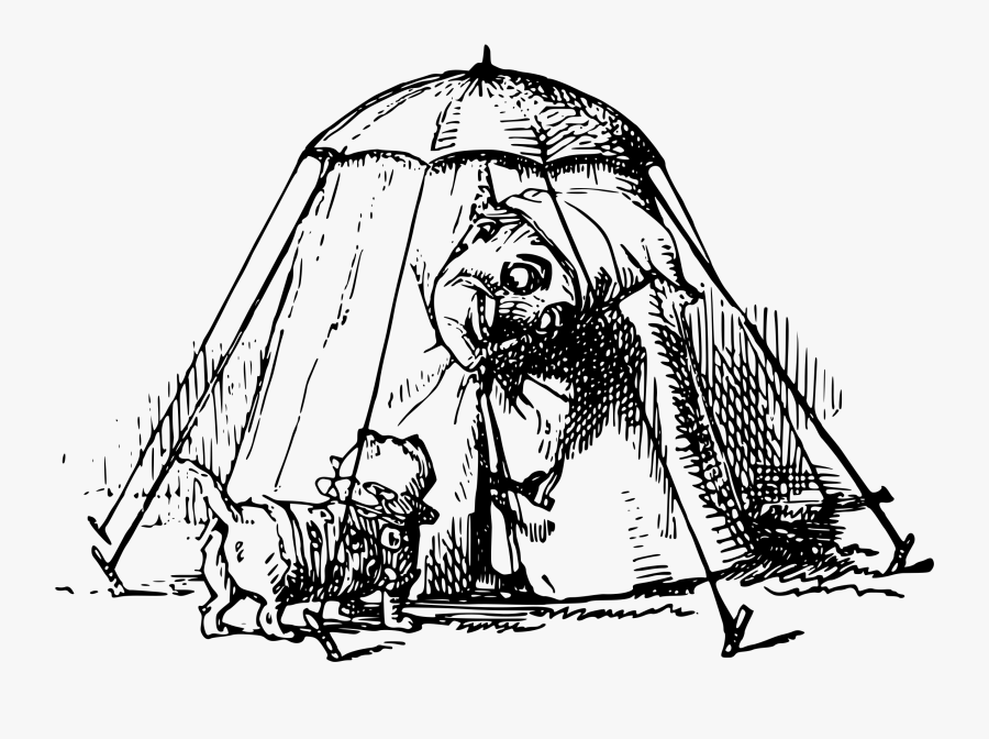 A Clown In A Tent With Clown-dog Clip Arts - Circus Tent Drawing Png, Transparent Clipart