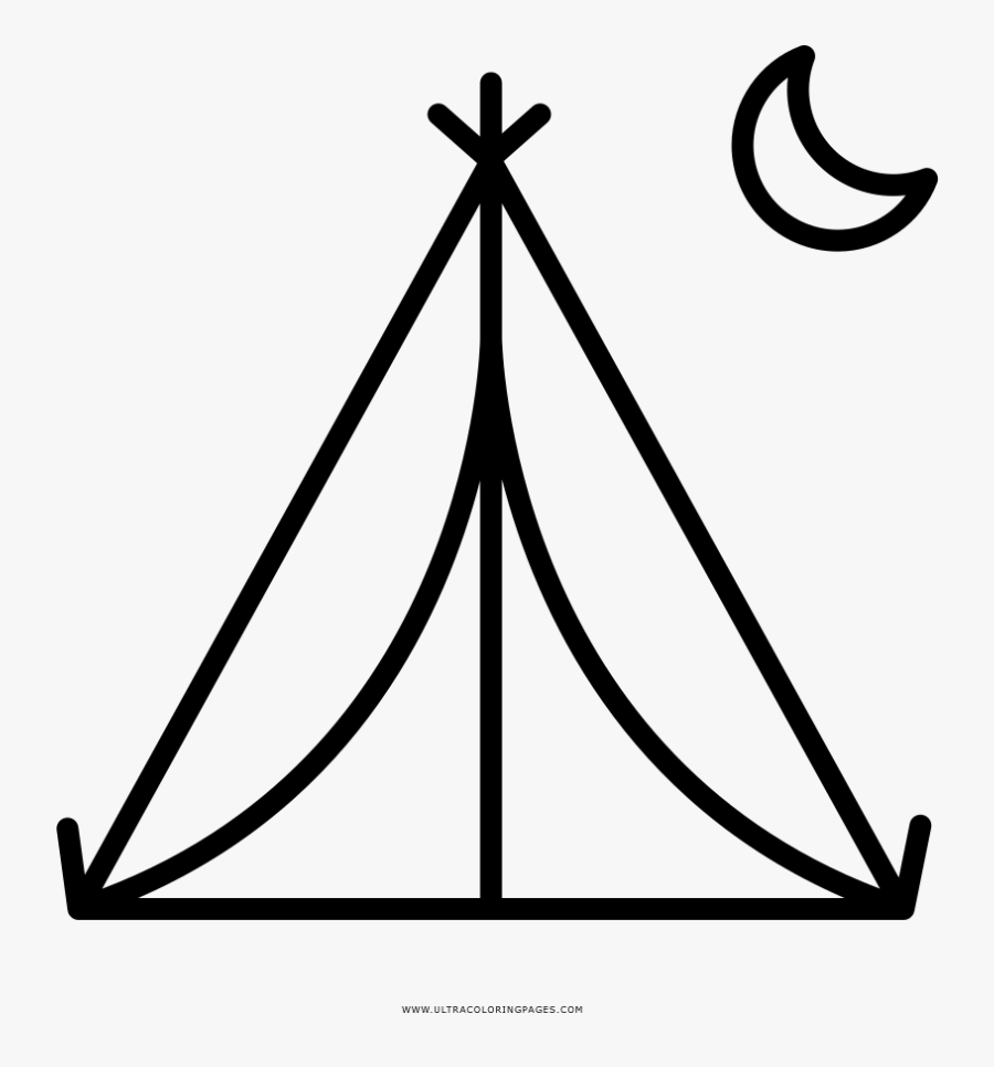 Tent Coloring Page, Transparent Clipart