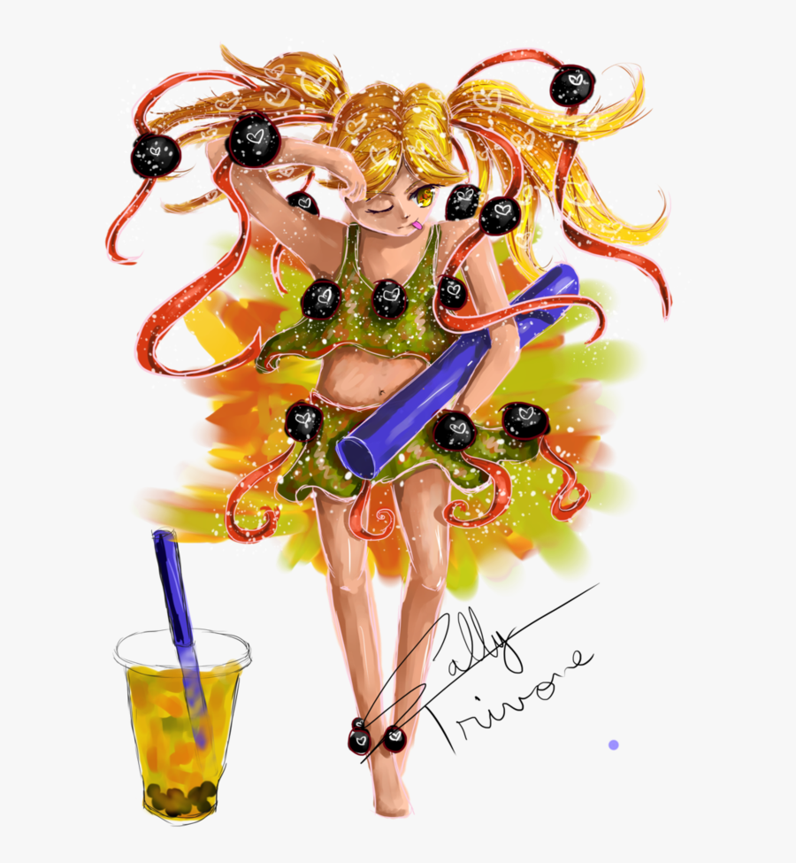 Bubble Tea Girl By Sallytrivone - Illustration, Transparent Clipart