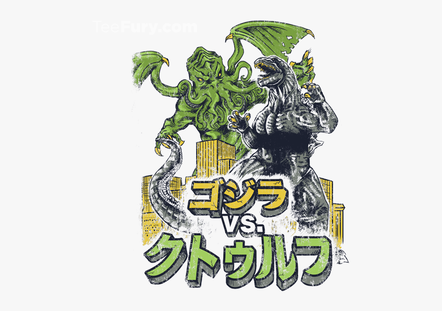 Godzilla Vs Cthulhu - Godzilla Vs Cthulhu Shirt, Transparent Clipart